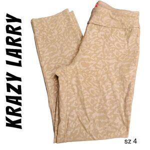 Krazy Larry Women's Skinny Pants in Beige Animal Print